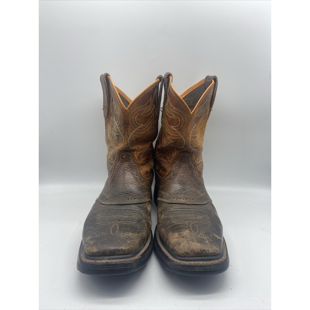 Ariat Asim F2892-11 Western Leather Cowboy Square‎ Toe Boots Size 8D